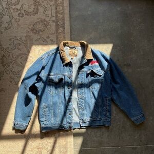 Vintage Denim Jacket with Cord. Collar